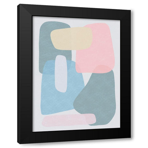 Rubiks Pastel Splat 2 Black Modern Wood Framed Art Print with Double Matting by Prime, Marcus