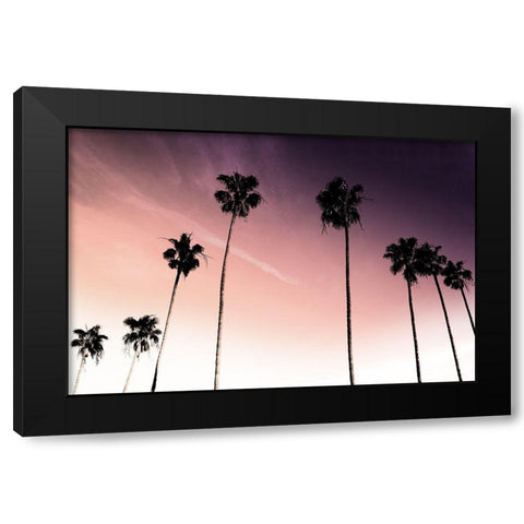 Sunset Palms 1 Black Modern Wood Framed Art Print with Double Matting by Prime, Marcus
