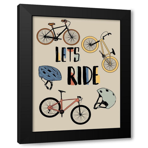 Lets Ride Black Modern Wood Framed Art Print by Prime, Marcus