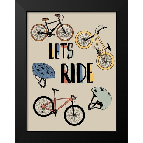 Lets Ride Black Modern Wood Framed Art Print by Prime, Marcus