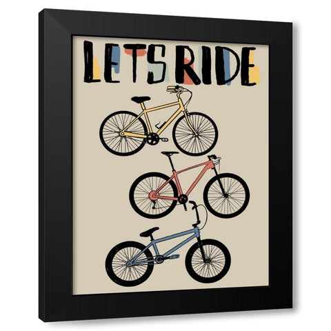Lets Ride 3 Black Modern Wood Framed Art Print by Prime, Marcus