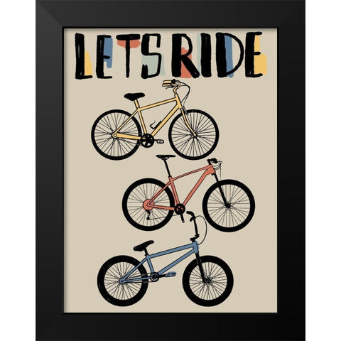 Lets Ride 3 Black Modern Wood Framed Art Print by Prime, Marcus