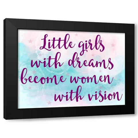 Girls With Watercolor Black Modern Wood Framed Art Print by Prime, Marcus