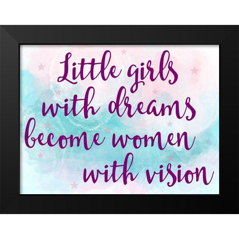 Girls With Watercolor Black Modern Wood Framed Art Print by Prime, Marcus