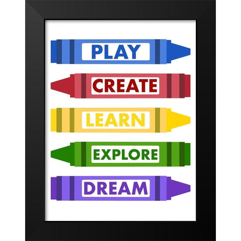 Colorful Rules Black Modern Wood Framed Art Print by Prime, Marcus