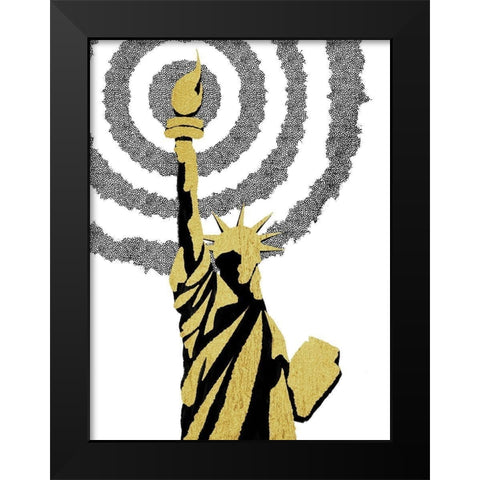 Golden Liberty Black Modern Wood Framed Art Print by Prime, Marcus