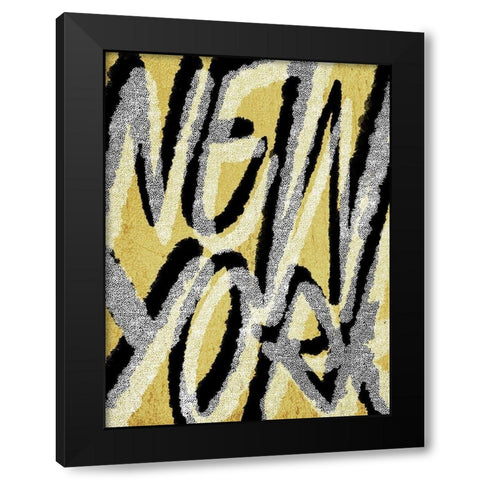 Golden New York Black Modern Wood Framed Art Print by Prime, Marcus