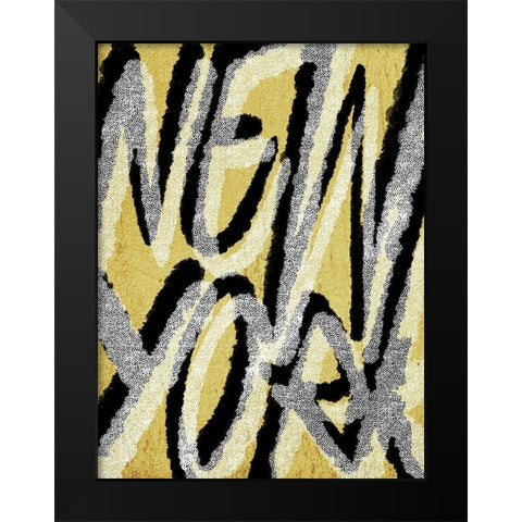 Golden New York Black Modern Wood Framed Art Print by Prime, Marcus