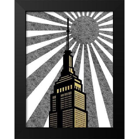 Golden Skyscraper Black Modern Wood Framed Art Print by Prime, Marcus