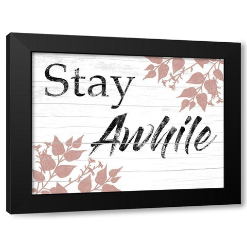 Stay Awhile Black Modern Wood Framed Art Print with Double Matting by Prime, Marcus