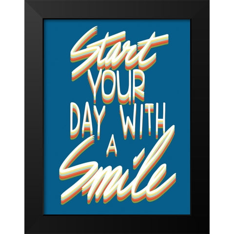 Smile Starter Black Modern Wood Framed Art Print by Prime, Marcus