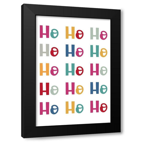 Ho Ho Ho Repeat Black Modern Wood Framed Art Print with Double Matting by Prime, Marcus