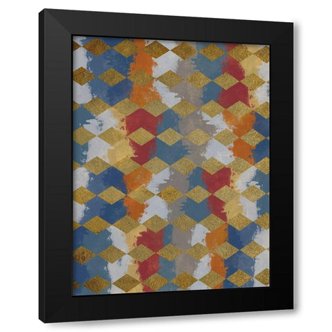 Striking Strokes Black Modern Wood Framed Art Print with Double Matting by Prime, Marcus