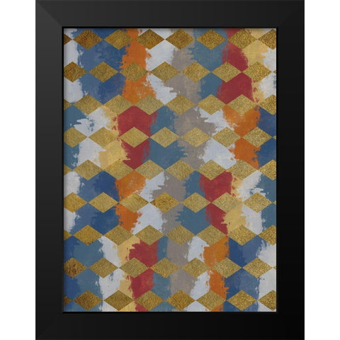Striking Strokes Black Modern Wood Framed Art Print by Prime, Marcus