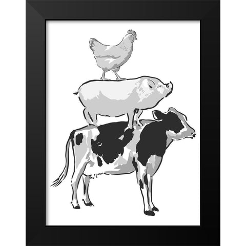 Barn Friends 2 Black Modern Wood Framed Art Print by Prime, Marcus