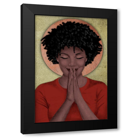 Praying Goddess 2 Black Modern Wood Framed Art Print with Double Matting by Prime, Marcus