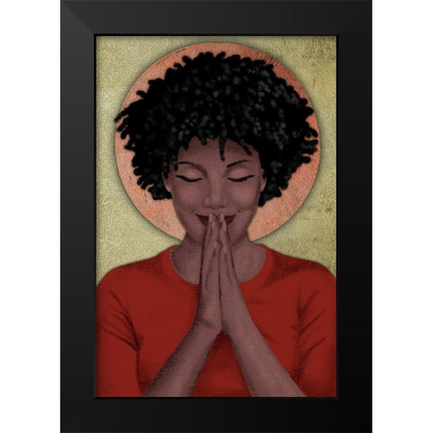 Praying Goddess 2 Black Modern Wood Framed Art Print by Prime, Marcus