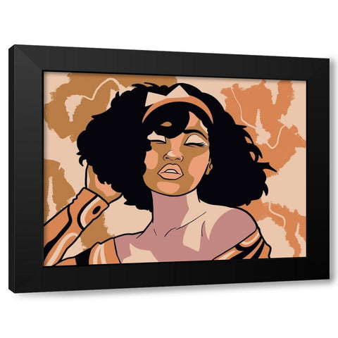 Disco Party Girl Black Modern Wood Framed Art Print by Prime, Marcus