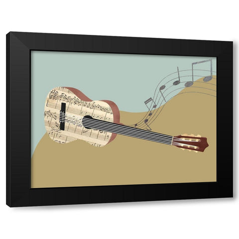Feel The Music Black Modern Wood Framed Art Print by Prime, Marcus