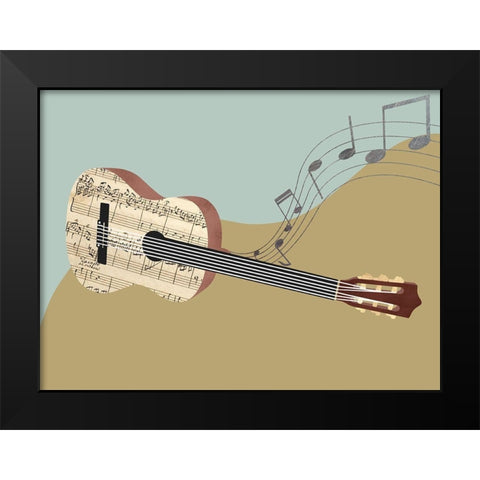 Feel The Music Black Modern Wood Framed Art Print by Prime, Marcus