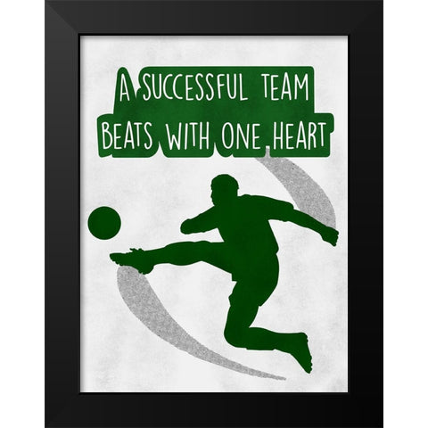 One Heart Beat Black Modern Wood Framed Art Print by Prime, Marcus