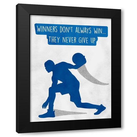 Never Give Up Black Modern Wood Framed Art Print by Prime, Marcus