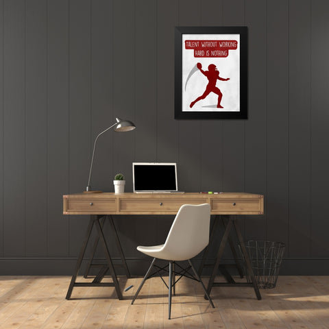 Work Hard Black Modern Wood Framed Art Print by Prime, Marcus