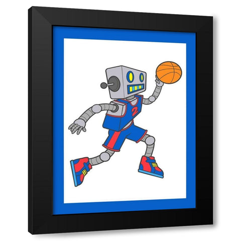 Robo Hoops 4 Black Modern Wood Framed Art Print with Double Matting by Prime, Marcus