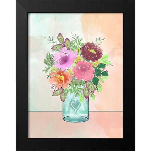 Loving Bouquet Black Modern Wood Framed Art Print by Prime, Marcus