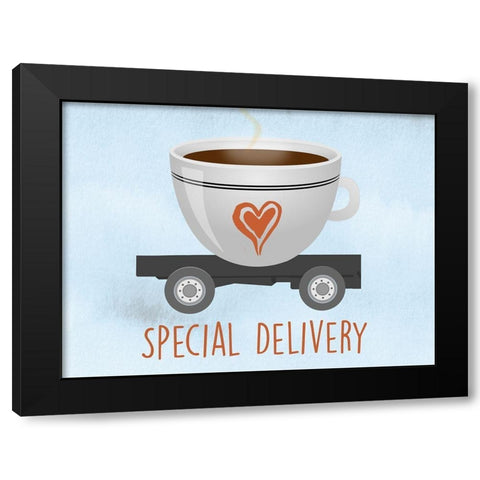 Special Delivery Black Modern Wood Framed Art Print by Prime, Marcus