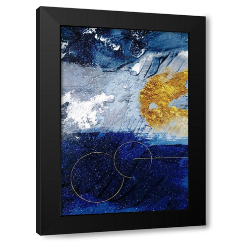 Indigo Gold Storm 1 Black Modern Wood Framed Art Print with Double Matting by Prime, Marcus