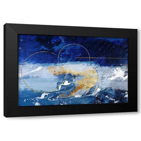 Indigo Gold Storm 2 Black Modern Wood Framed Art Print with Double Matting by Prime, Marcus
