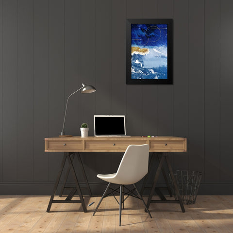 Indigo Gold Storm 3 Black Modern Wood Framed Art Print by Prime, Marcus
