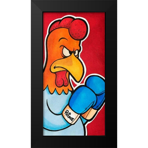 Rooster Battle 1 Black Modern Wood Framed Art Print by Prime, Marcus