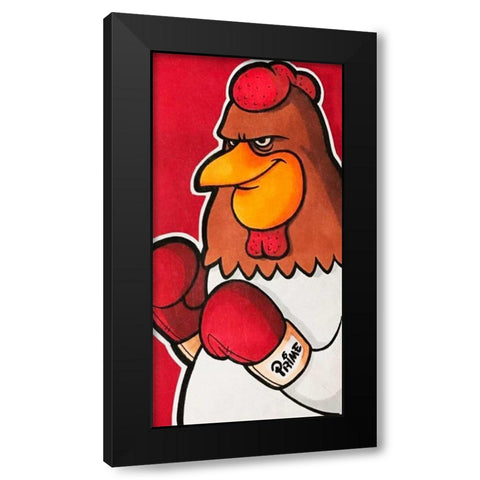 Rooster Battle 2 Black Modern Wood Framed Art Print by Prime, Marcus