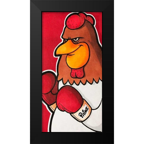 Rooster Battle 2 Black Modern Wood Framed Art Print by Prime, Marcus