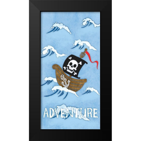 Adventure Awaits Black Modern Wood Framed Art Print by Prime, Marcus