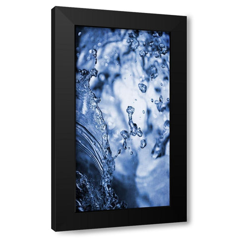 Aqua Droplets 1 Black Modern Wood Framed Art Print by Prime, Marcus