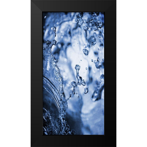 Aqua Droplets 1 Black Modern Wood Framed Art Print by Prime, Marcus