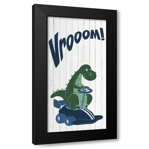 Dino Vroom 1 Black Modern Wood Framed Art Print by Prime, Marcus