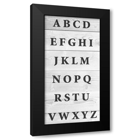 Alphabet Wood Black Modern Wood Framed Art Print by Prime, Marcus
