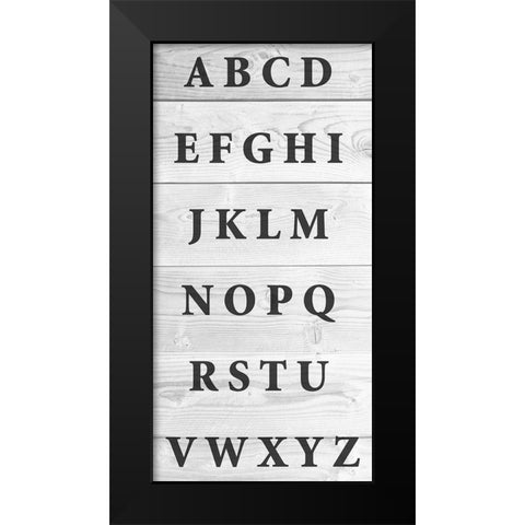 Alphabet Wood Black Modern Wood Framed Art Print by Prime, Marcus