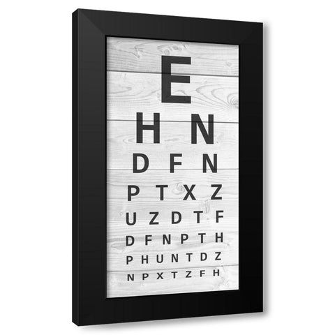 Wooden Eye Chart Black Modern Wood Framed Art Print by Prime, Marcus