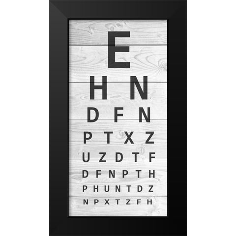 Wooden Eye Chart Black Modern Wood Framed Art Print by Prime, Marcus