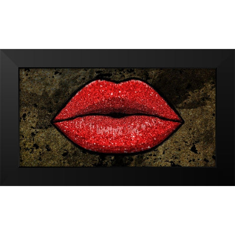 Glitter Kiss 2 Black Modern Wood Framed Art Print by Prime, Marcus