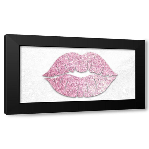 Pink Glitter Kiss Black Modern Wood Framed Art Print with Double Matting by Prime, Marcus