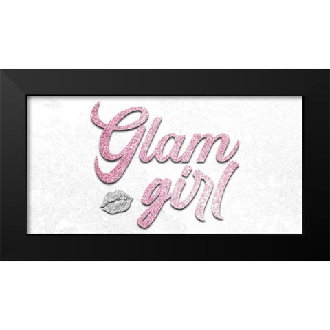 Pink Glamor Girl Black Modern Wood Framed Art Print by Prime, Marcus