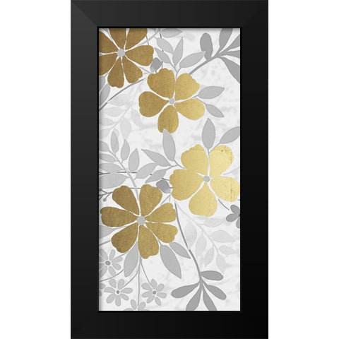 Floral Golden Bunch 2 Black Modern Wood Framed Art Print by Prime, Marcus