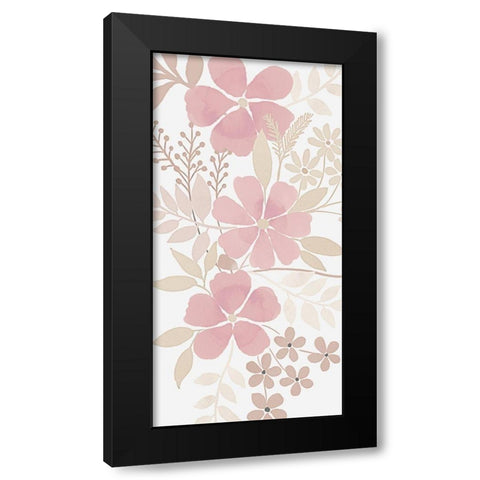 Soft Floral Bunch 1 Black Modern Wood Framed Art Print with Double Matting by Prime, Marcus