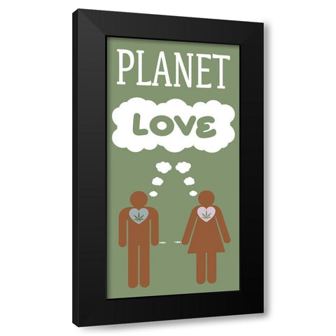Planet Love Black Modern Wood Framed Art Print with Double Matting by Prime, Marcus